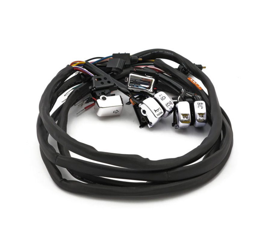 Interruptor de manillar y kit de cableado Radio. Compatible con LED: > 07-13 FLT/Touring