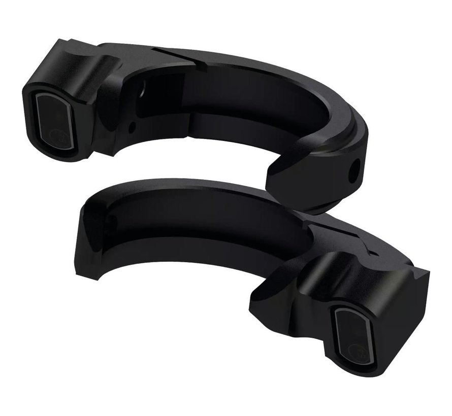 Quick-Stripe Turn Signal Set 41mm Black Powder Coated Tinted LED