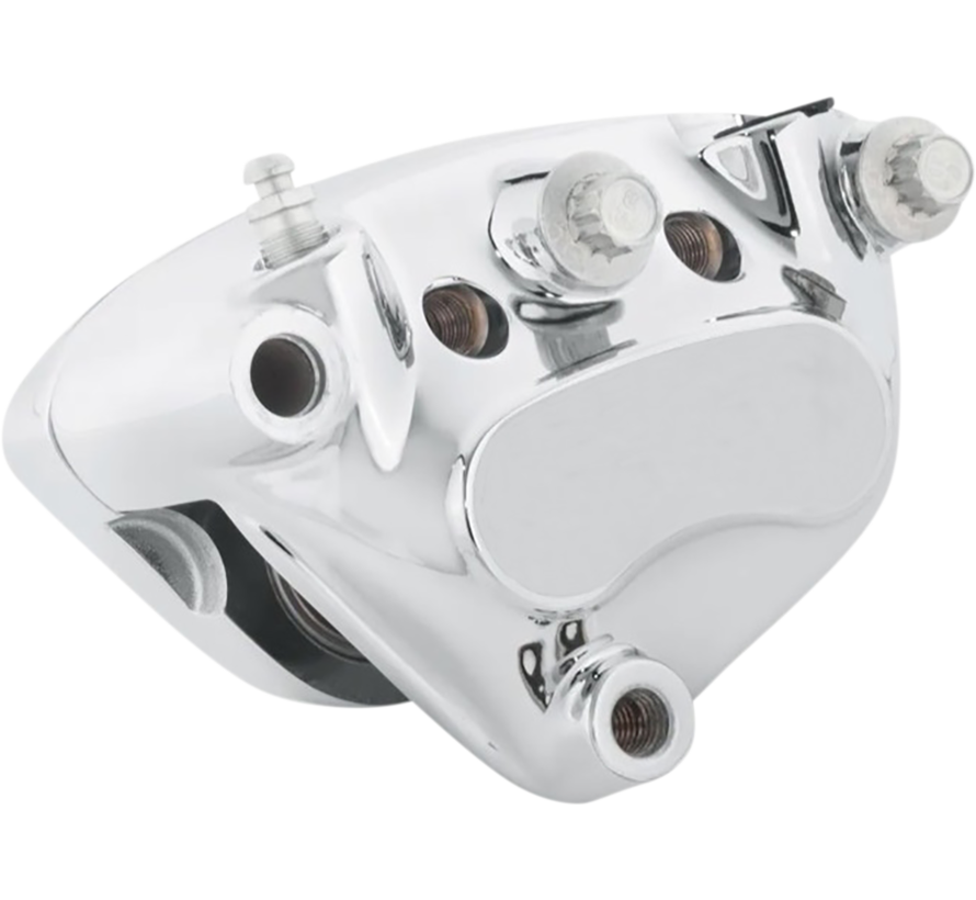 Front chrome brake calipers front Fits:>00-07 FLT, Dyna, Softail, 00-03 XL, 04-06 Vrod