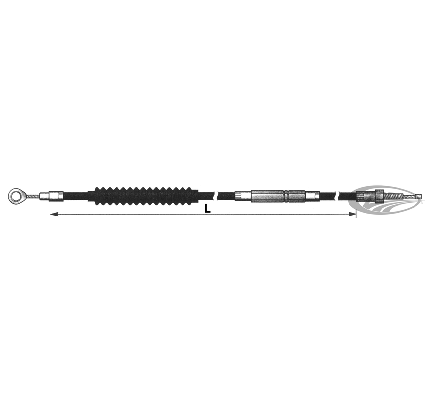 câble d'embrayage Standard Noir Convient à :>06-17 Dyna, 07-14 Softail & 07 Touring