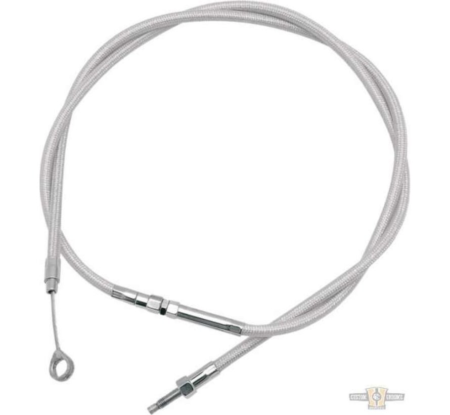 clutch cable - Braided Clear Coated  Fits:> 86-up XL Sportster