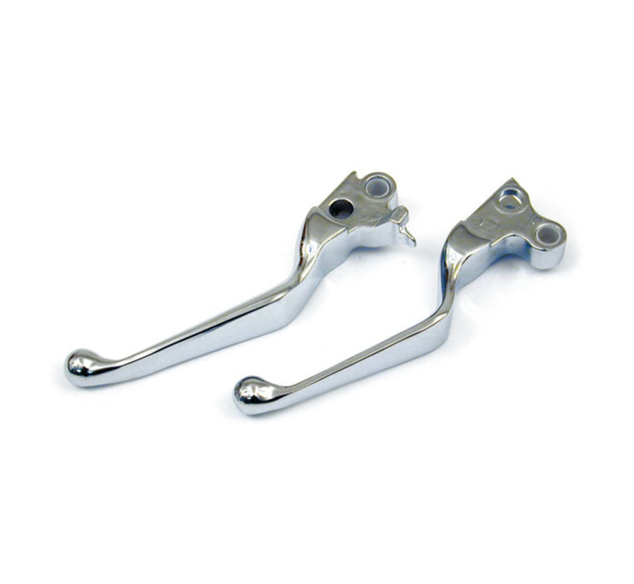 Levers polished or chrome Fits: > 96-17 Dyna; 96-14 Softail; 96-07 Touring; 96-03 XL