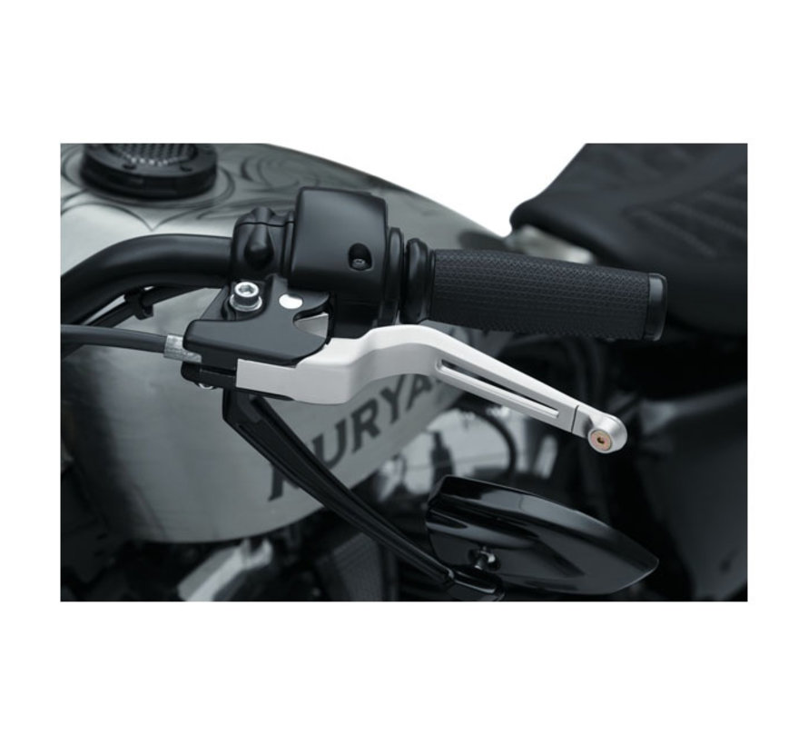 Dillinger levers silver 96-17 Bigtwins and Sportster Fits: > 96-17 Dyna; 96-14 Softail; 96-07 Touring; 96-03 XL Sportster