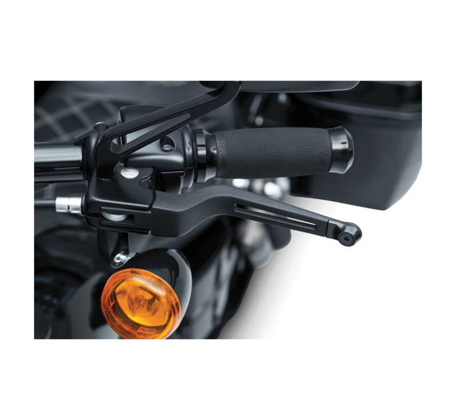 leviers Dillinger argent 96-17 Bigtwins et Sportster Compatible avec : > 96-17 Dyna ; 96-14 Softail; 96-07 Tournée ; 96-03 XL Sportster