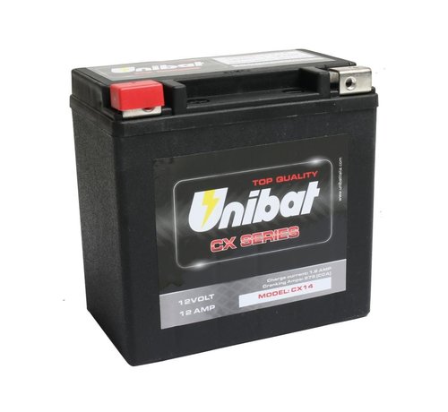 Unibat CX14L Heavy Duty Accu AGM, 275 A, 12.0 Ah Past op:> Buell, V-Rod, FTR