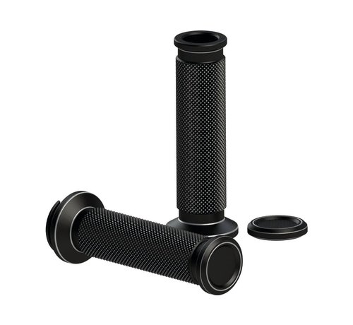 Thunderbike Satin Grips Black 7/8" Anodized  Fits: >  21-22 Sportster