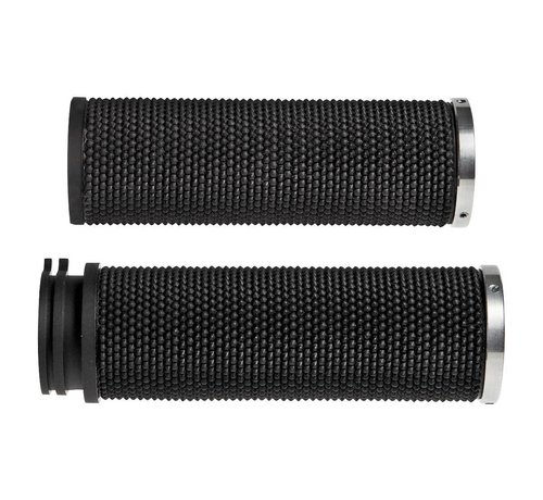 Thunderbike Grips black Ring 1" Fits:> HD with Dual Cable 