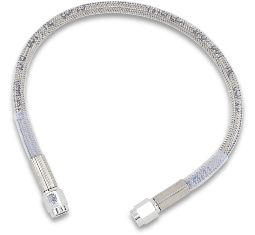 Ligne de frein argent, revêtement transparent différentes longueurs 9 - 20 pouces avec extrémités AN-3