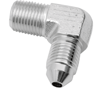 TC-Choppers Chrome Steel Fitting  1/8" NPT Male, AN-3  90° Bend