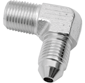 TC-Choppers Chrome Steel Fitting  1/8" NPT Male, AN-3  90° Bend