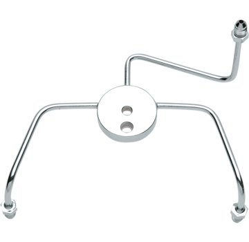 TC-Choppers Chrome Steel Front Brake Tee with Fittings for Wide Glide Dual-Disc Applications