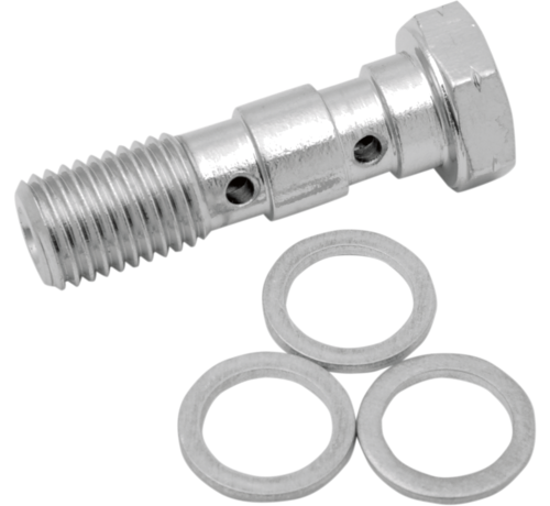 TC-Choppers  Chrome Steel Banjo Bolt Dual  M10 x 1.25