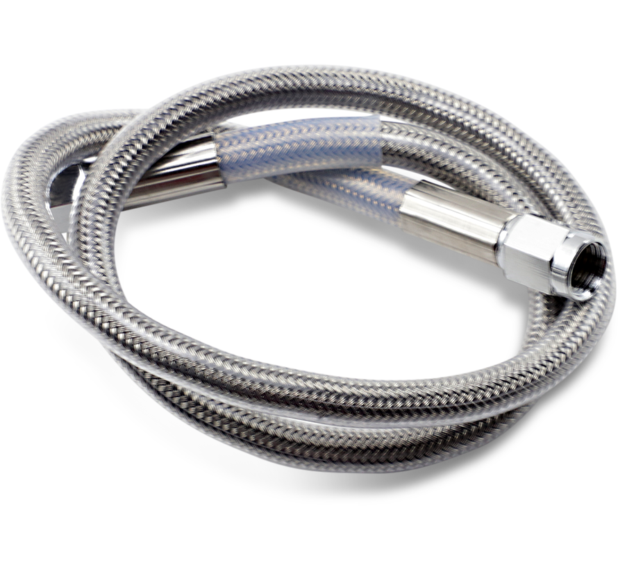 Brake Line  Silver, Clear-Coated  various lengths 21 - 34 inch with AN-3 ends