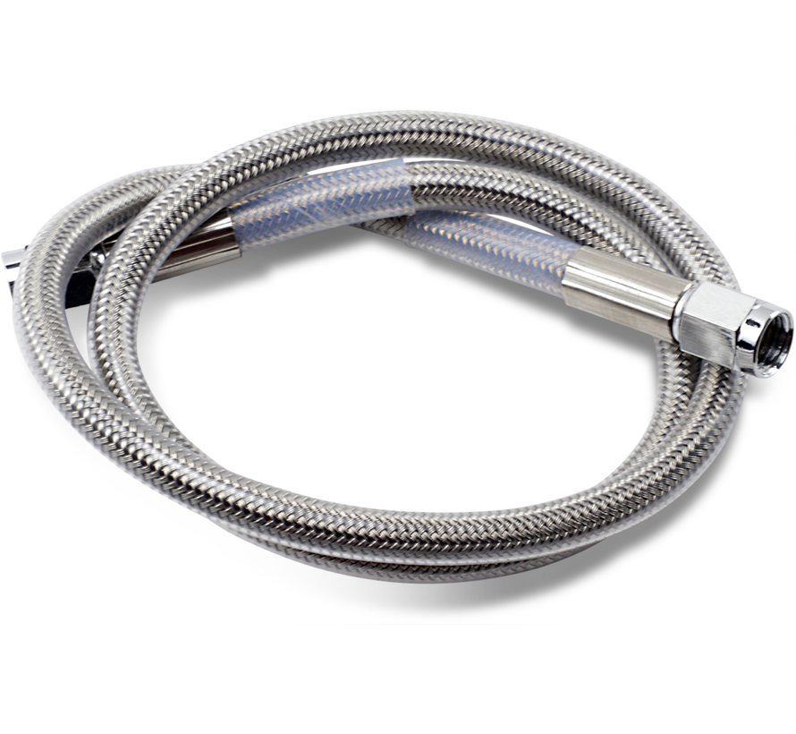 Brake Line  Silver, Clear-Coated  various lengths 21 - 34 inch with AN-3 ends