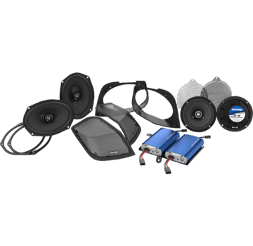 Hogtunes RETRO 450.4 KIT Kit de couvercle coupé avec haut-parleurs/amplificateur Compatible avec :> 2014-2023 Touring