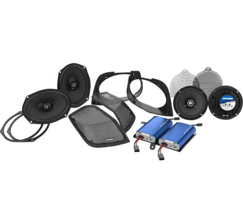 Hogtunes RETRO 450.4 KIT Kit de tapa recortada con parlantes/amplificador Compatible con: Touring 2014-2023