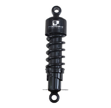 Progressive Suspension 412, standaard of heavy duty 11,5 inch zwart of chroom, past op:> 73-03 XL; 82-94 FXR, 80-08 FLT/Touring