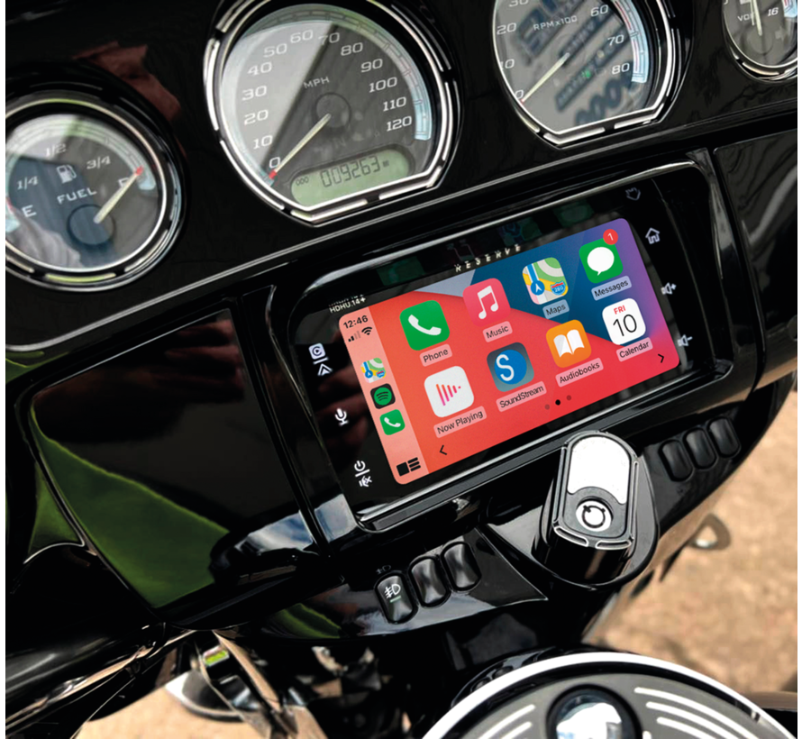 Reserve Motorcycle Audio van Precision Power zijn upgrade head-units voor OEM Harley-radio's. Past op: Touring- en Trike-modellen van > 2014 tot heden
