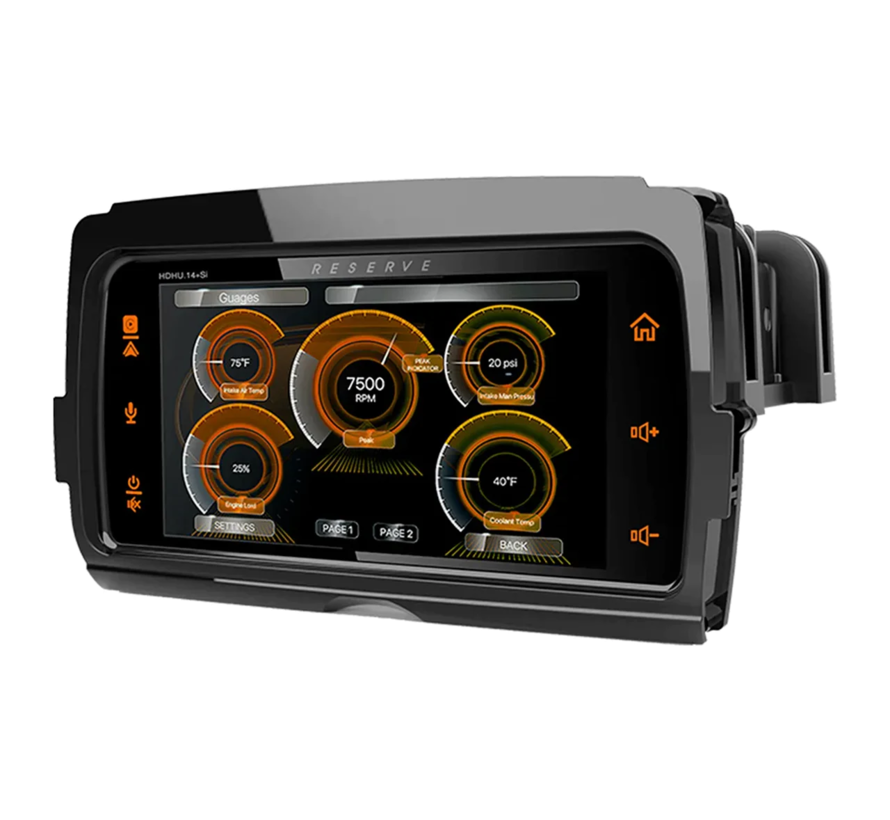 Reserve Motorcycle Audio van Precision Power zijn upgrade head-units voor OEM Harley-radio's. Past op: > Touring- en Trike-modellen van 2014 tot heden ter vervanging van CVO, Boom! en GTS-audio