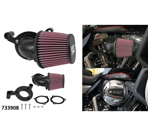 K&N Aircharger performance air intake kit Fits: >2008-2016 Touring, 2009-2016 Trike, 2011-2017 Softail and 2016-2017 FXDLS Dyna Low Rider S