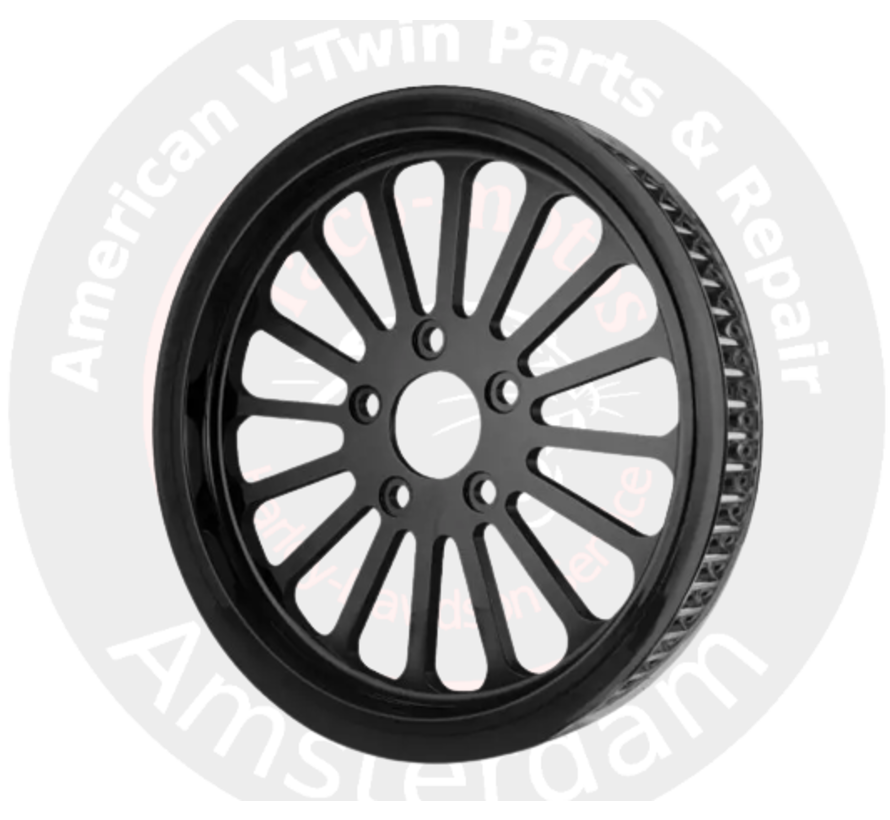 Schwarze Speichenriemenscheibe 1 1/8 x 70 Zähne. Passend für: Dyna 00–05, Softail 00–06