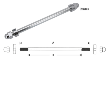 TC-Choppers Axes en acier chromé avec 2 bagues de réglage de roue de style Softail et 2 écrous Taille 3/4" (19,05 mm)