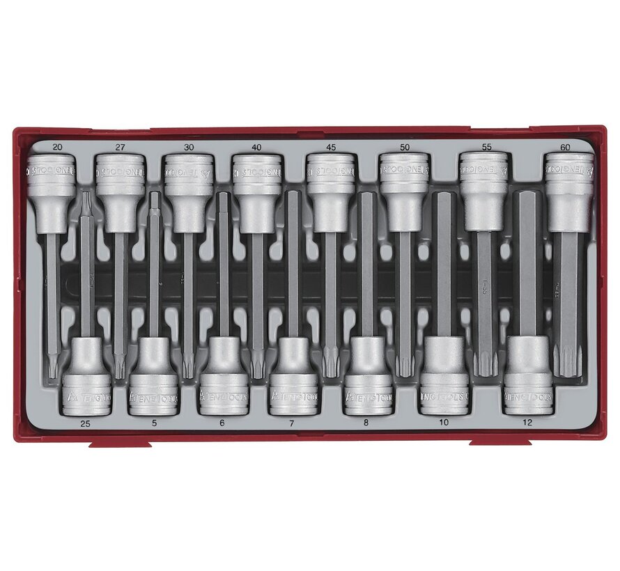 TTTXH15 15 Piece 1/2" Drive  Socket bits Hex-Torx long