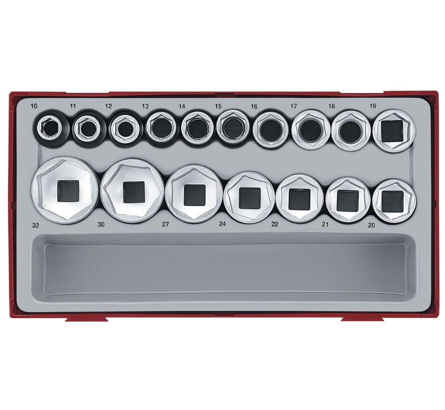 Socket set 6-sides Fits: > Universal