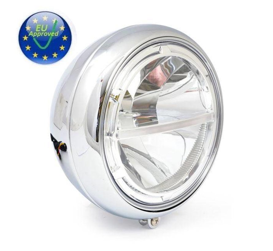 Phare projecteur LED 7  pouces chrome Harley Davidson