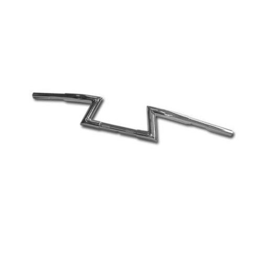 1 1/4" Z-Bar with 1" Clamp Diameter Handlebar Dimpled 3-Hole Chrome 120 mm