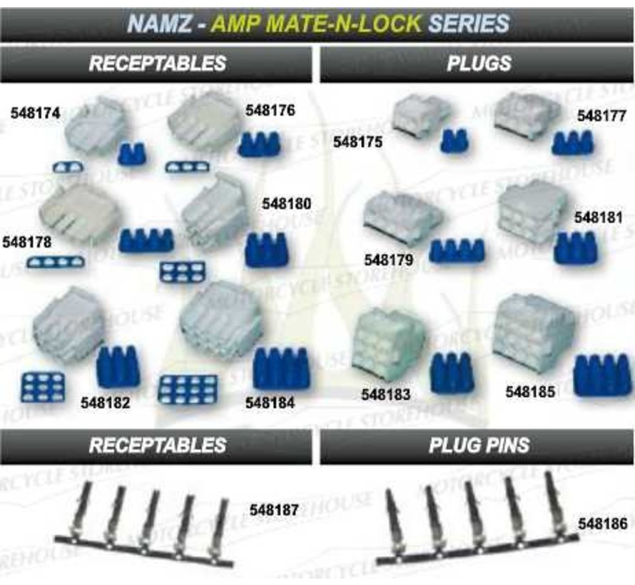 Connecteur AMP fiches et rÃ©ceptacles