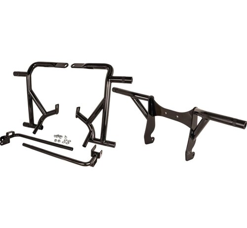 Burly Brawler Kit de barre de protection avant et arrière avec revêtement en poudre noire Compatible avec :> 09-23 Touring