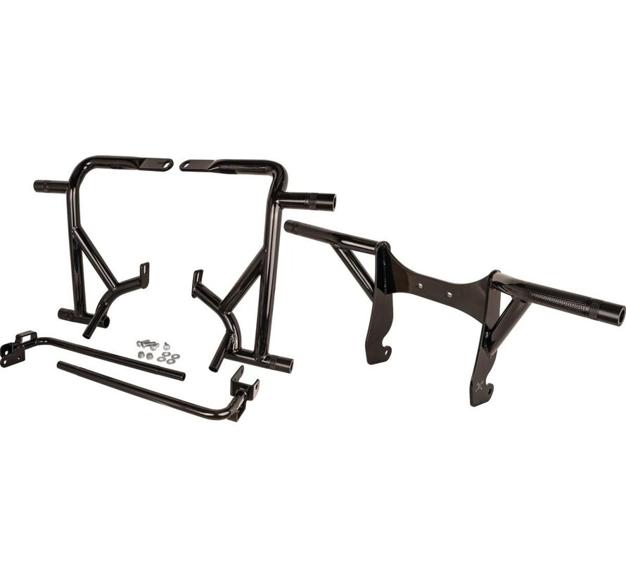 Brawler Kit de barre de protection avant et arrière avec revêtement en poudre noire Compatible avec :> 09-23 Touring
