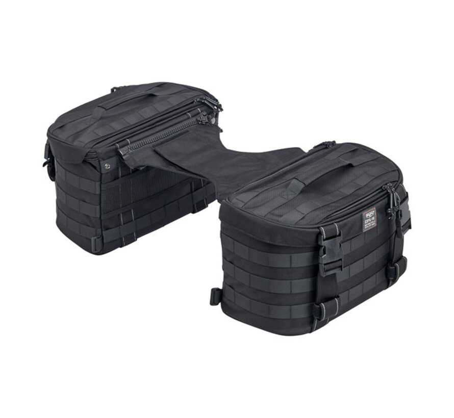 Exfil-18 throw-over saddlebags. Black