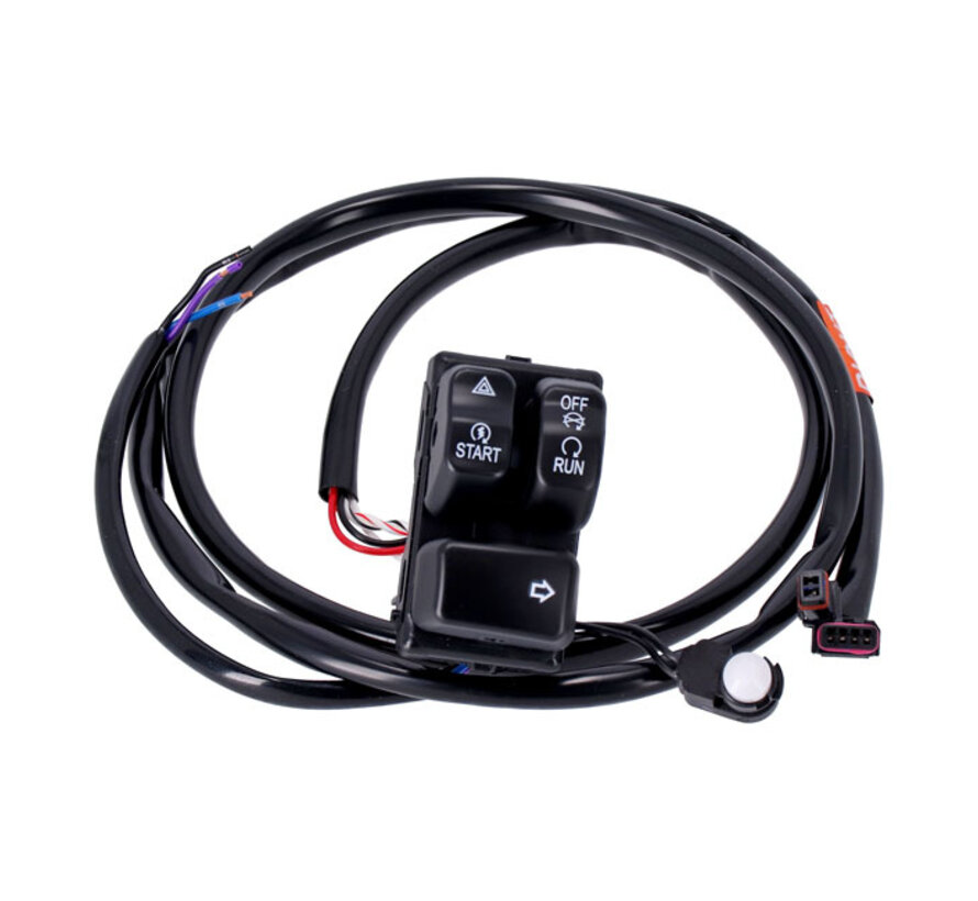 Handlebar switch & wiring kit. Fits: > Most 11-23 Softail  and 14-22 XL