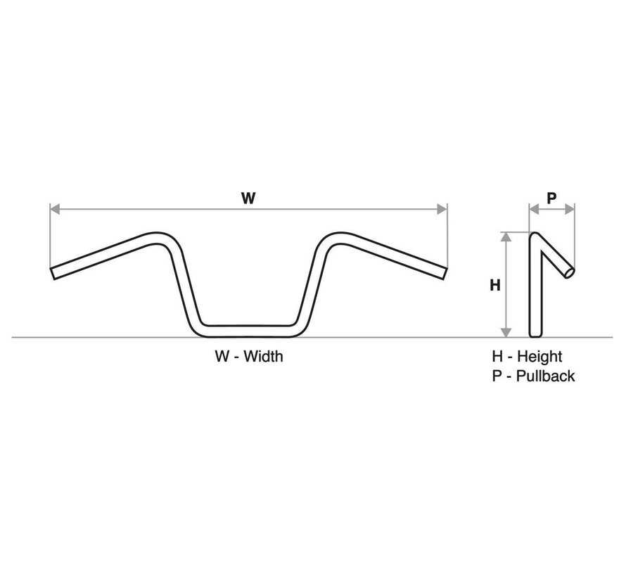 1" Cross Road Handlebar Black or CHrome