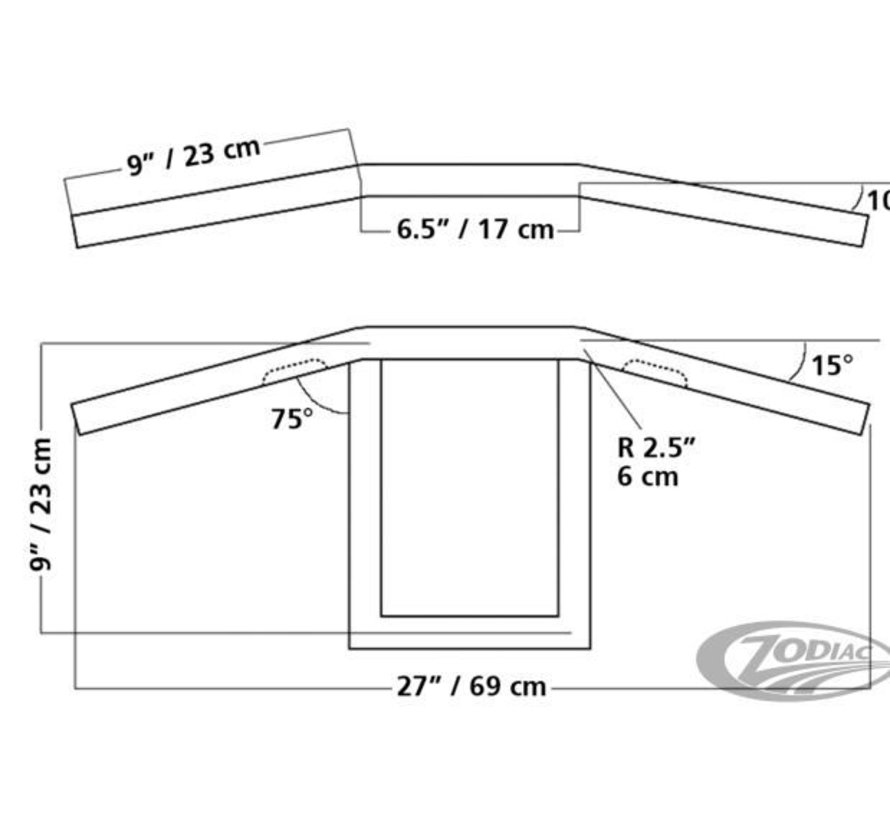 Fenster Lenker schwarz / chrom