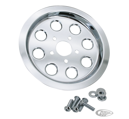 Zodiac Pulley Cover, holes (61T) Fits: > 91-99 XL Sportster