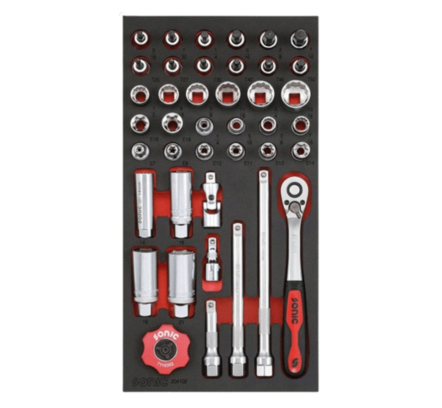 The High-Quality 3/8 Inch Drive Socket Set is a 41-piece set that includes US SAE sizes. It offers durability and precision with its high-quality construction. The key features of this socket set include a 3/8 inch drive size and a comprehensive range of
