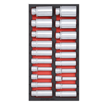 Sonic Tools 20-Piece US/SAE Deep Socket Set - 1/2 Inch Drive for Versatile Applications