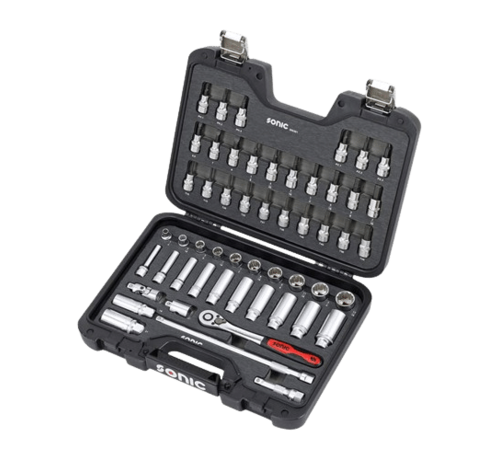Sonic Tools The combination socket set is a 53-piece tool kit that includes US_SAE sizes in 3_8" measurements. Its key features include a wide range of socket sizes, durability, and versatility. The set offers benefits such as convenience, efficiency, and compatibili