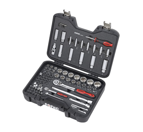 Sonic Tools The combination socket_bit set 85-piece US_SAE is a versatile tool kit that includes a wide range of socket and bit sizes for various applications. Its key features include a durable construction, compatibility with US and SAE measurements, and a comprehe