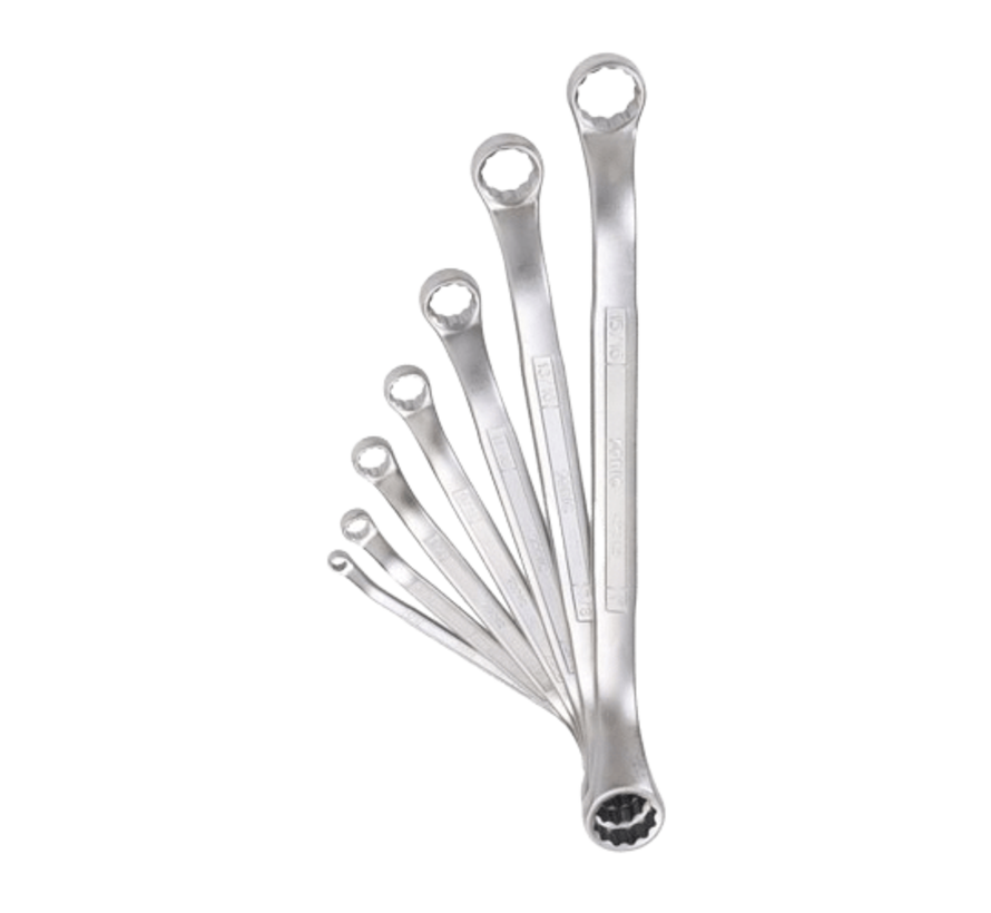 The offset box end wrench set is a 7-piece tool designed for US_SAE measurements. Its key features include an offset design, box end configuration, and a 7-piece set. The set offers benefits such as increased leverage, easy access to tight spaces, and ver
