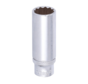 The deep socket 5/8 inch is a tool designed for heavy-duty applications. Its key features include a deep design that allows for easy access to recessed bolts, a durable construction for long-lasting performance, and compatibility with various wrenches. Th