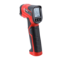 The infrared thermometer is a non-contact device used to measure temperature accurately and quickly. Its key features include a laser pointer for precise targeting, a backlit display for easy reading, and a wide temperature range. The thermometer offers b
