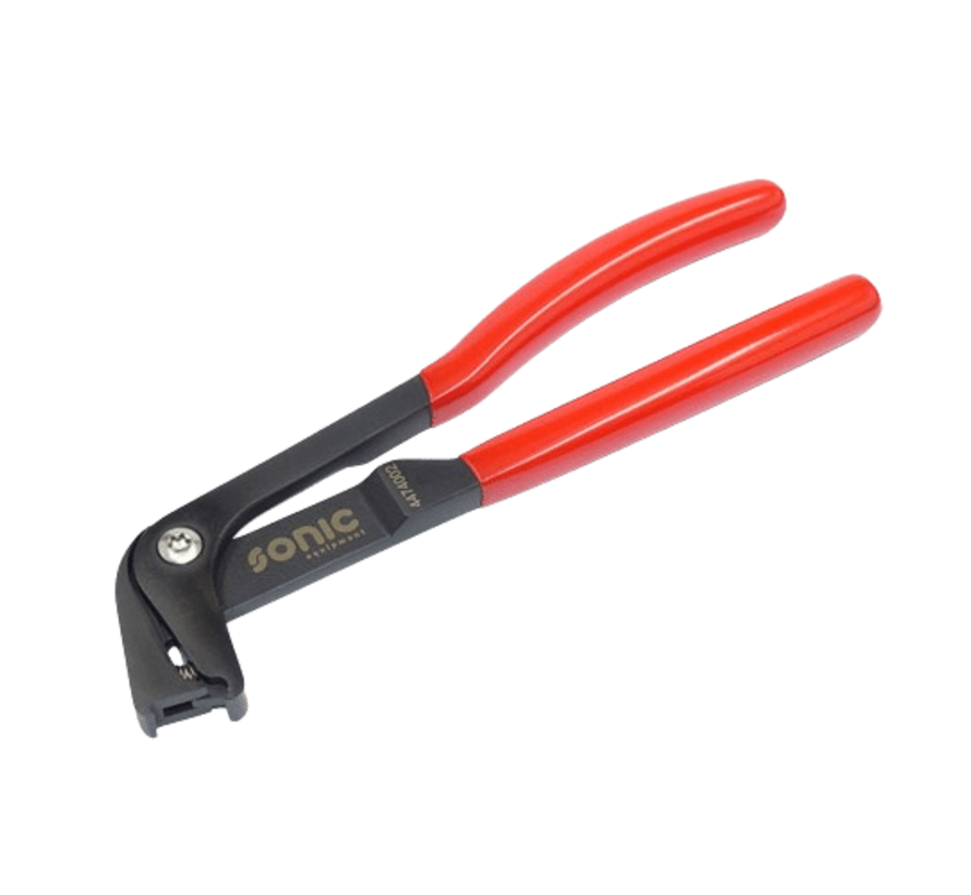 The adhesive balance weights pliers are a 230mm tool designed for easy and efficient installation and removal of adhesive balance weights on wheels. Its key features include a sturdy construction, comfortable grip handles, and a precise design for accurat