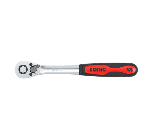 Sonic Tools The High-Quality 1/2 Inch Drive Ratchet is a durable and efficient tool designed for all your projects. Its key features include a 1/2 inch drive size, ensuring compatibility with a wide range of sockets and accessories. The ratchet is built to last, than