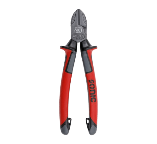 Sonic Tools The 7-inch diagonal side cutting pliers are a versatile tool designed for cutting wires and cables. Its key features include a diagonal cutting edge, ergonomic handles, and a durable construction. The pliers offer precise and clean cuts, making them ideal