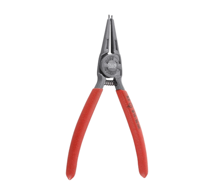 Snap ring pliers with straight jaws offer an efficient opening action. Key features include their ability to easily remove and install snap rings, providing a secure grip and preventing damage to the rings. The benefits of these pliers include their versa