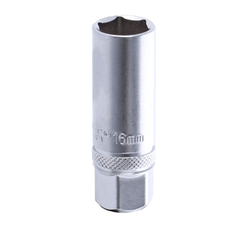 Sonic Tools The 16mm spark plug socket is a specialized tool designed for removing and installing spark plugs in vehicles. Its key features include a 16mm size, which is compatible with a wide range of spark plugs, and a durable construction for long-lasting use. The